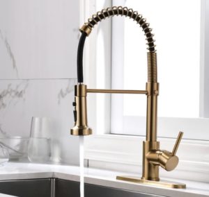 brushed gold kitchen faucet